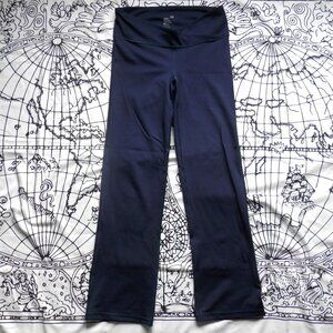 GapFit || Navy Blue Flare Compression Leggings with Crisscross Waist